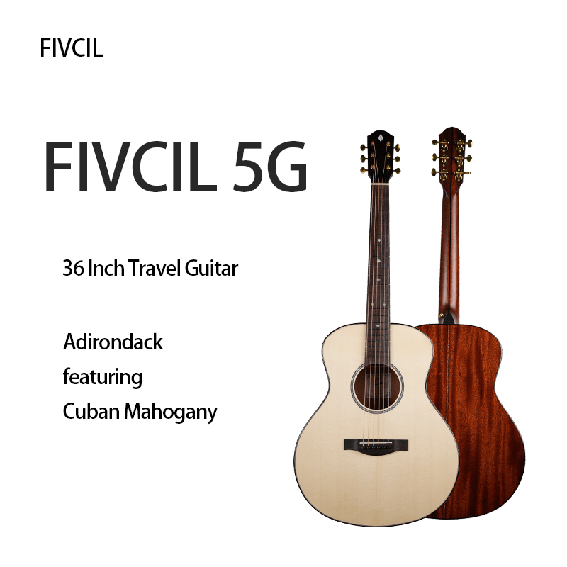 Fivcil 5G 36 Inch Adirondack/Cuban Mahogany Travel Acoustic