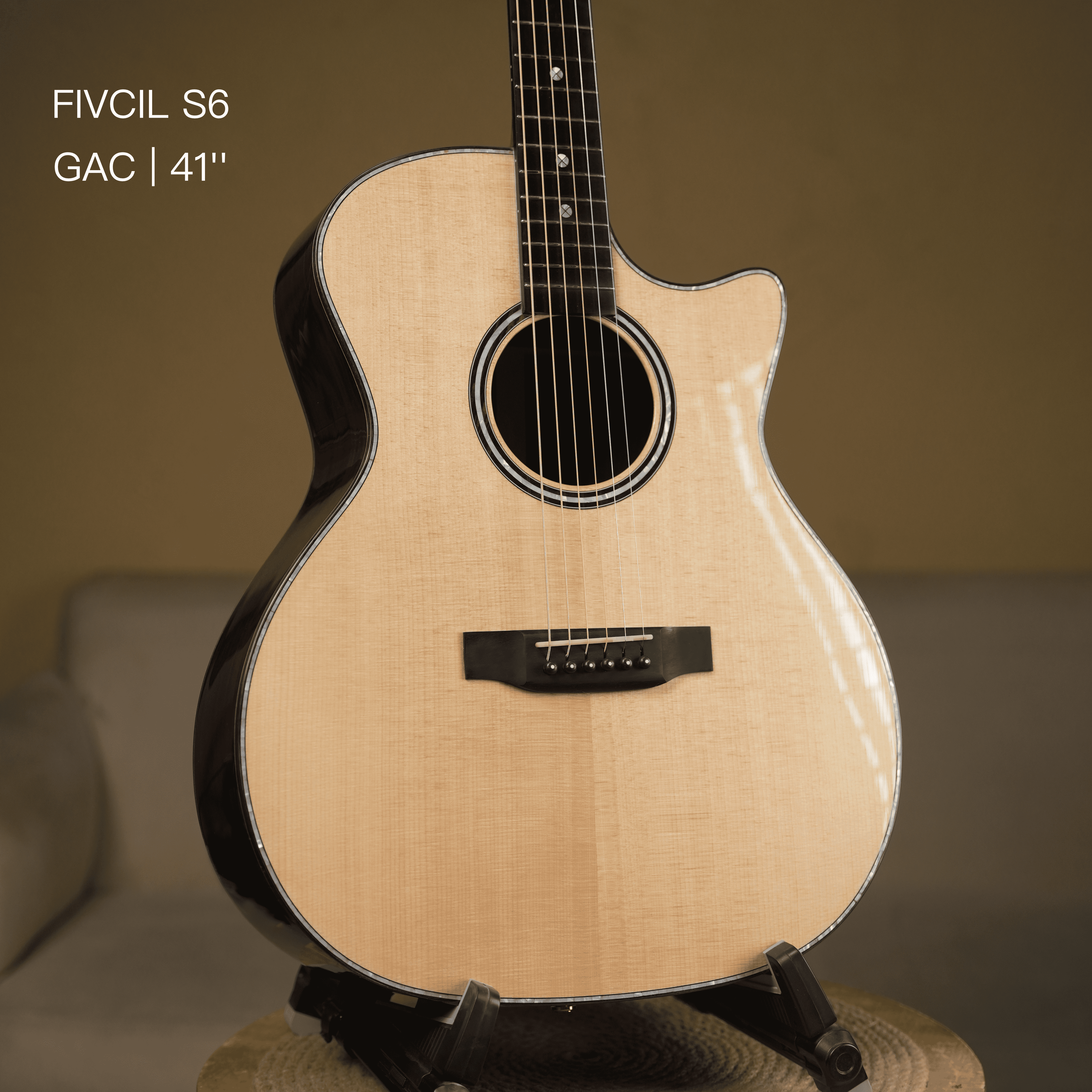 Fivcil S6 Grand Auditorium 41 Inch Acoustic Guitar